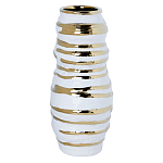 Ваза белая с рельефной поверхностью и золотыми полосами Vase Beehive варинант исполнения - 2 | Loft Concept в Рязани
