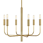 Люстра с 6-ю лампами на тонких изогнутых рожках в современном стиле Feiss варинант исполнения - 1 | Loft Concept в Рязани