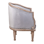 Кресло низкое с мягкой обивкой из велюра на 4-х деревянных ножках Emile Armchair grey варинант исполнения - 2 | Loft Concept в Рязани