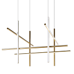 Люстра с 8-ю пересекающимися цилиндрическими плафонами на тонких тросах Trumpet tube варинант исполнения - 1 | Loft Concept в Рязани