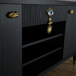 Комод-буфет Elsa Dreams Black с открытыми полками   варинант исполнения - 4 | Loft Concept в Рязани