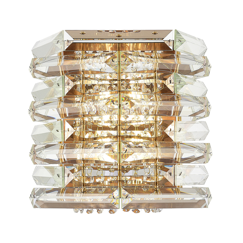 Бра в классическом хрустальном обрамлении Light Garland Прозрачное Стекло Медь Никель в Рязани | Loft Concept 