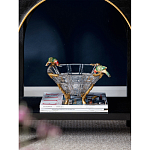 Чаша из прозрачного стекла на бронзовых ножках с фигурками попугаев Eden Garden варинант исполнения - 2 | Loft Concept в Рязани