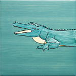 Плитка с узором Крокодил байдарочник варинант исполнения - 3 | Loft Concept в Рязани