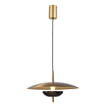 Подвесной светильник с золотым металлическим плафоном округлой формы и декоративным элементом из чёрного мрамора Midnight Grace  варинант исполнения - 1 | Loft Concept в Рязани