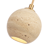 Подвесной светильник с шарообразным плафоном из травертина Shaw Marble Lighting варинант исполнения - 3 | Loft Concept в Рязани