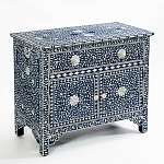 Комод инкрустация костью ORIENTAL Indian синий орнамент варинант исполнения - 3 | Loft Concept в Рязани