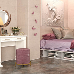 Банкетка круглая пыльно-розовый велюр на 4-х металлических ножках золотого цвета SANJAY варинант исполнения - 5 | Loft Concept в Рязани