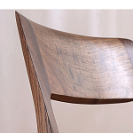 Стул деревянный с мягким сиденьем из черной натуральной кожи Moon Walnut Furniture варинант исполнения - 6 | Loft Concept в Рязани