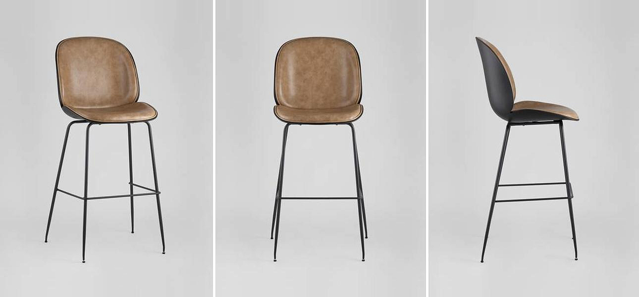 Стул Барный Винтажная Коричневыя Экокожа Vendramin Bar Chair Стул Барный Винтажная Коричневыя Экокожа Vendramin Bar Chair - Loft-Concept в Рязани