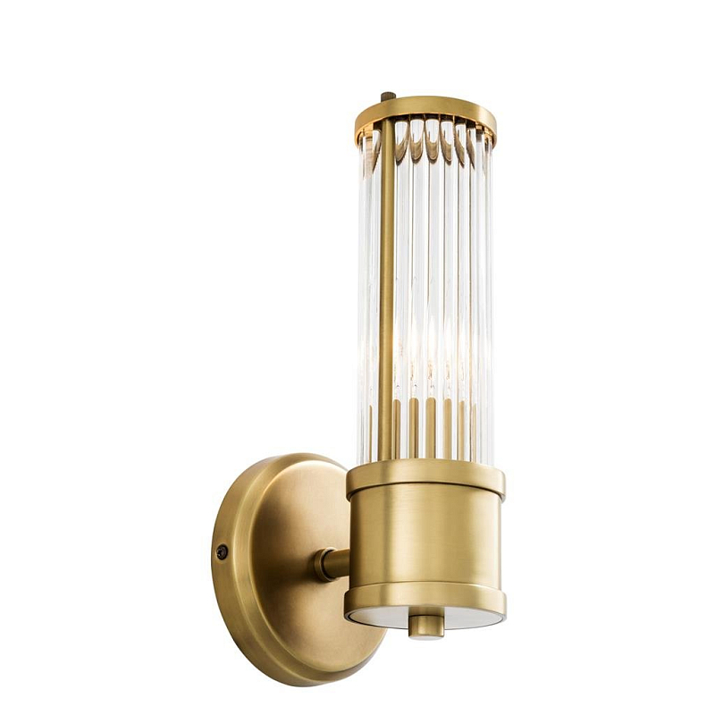 Бра Wall Lamp Claridges Single Brass Латунь Античная полированная Прозрачное Стекло Бра Wall Lamp Claridges Single Brass Латунь Античная полированная Прозрачное Стекло в Рязани | Loft Concept