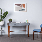 Стол письменный из массива бука с 2-мя ящиками серый Wenge Light варинант исполнения - 5 | Loft Concept в Рязани