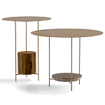 Дизайнерский круглый кофейный стол из металла с мраморным декором PANNA COTTA Coffee Table варинант исполнения - 5 | Loft Concept в Рязани