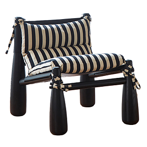 Кресло черно-белое со съемными подушками Celebrity