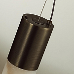 Подвесной светильник цилиндрической формы с плафоном из алебастра и металлическими торцами Темная Латунь 60 см Cryptocrystalline Stone варинант исполнения - 5 | Loft Concept в Рязани