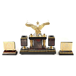 Настольный письменный набор из яшмы и долерита с декором Двуглавый орел Manager Organizer варинант исполнения - 3 | Loft Concept в Рязани