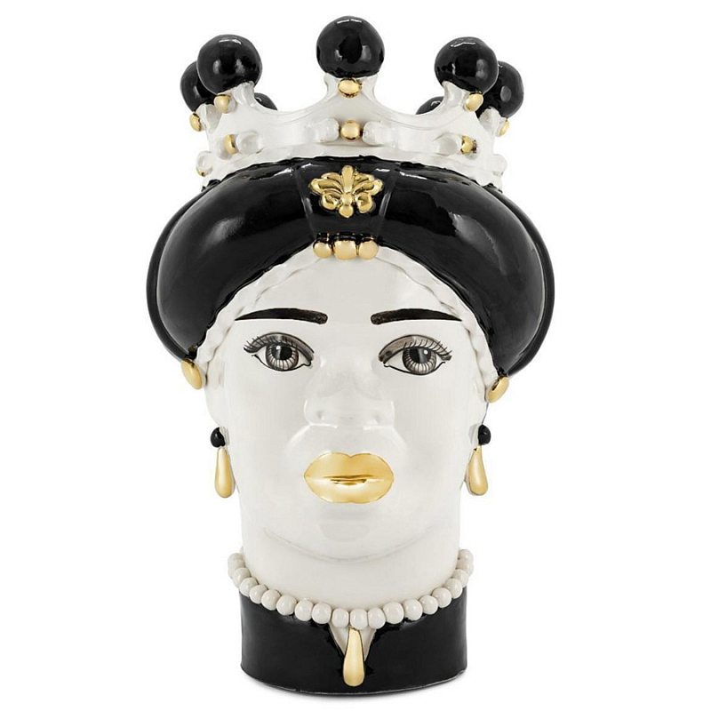 Ваза Vase Moro Lady Medium New Black Белый Черный Ваза Vase Moro Lady Medium New Black Белый Черный в Рязани | Loft Concept