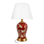 Настольная лампа бордовая с изображением птиц Slip Away варинант исполнения - 1 | Loft Concept в Рязани