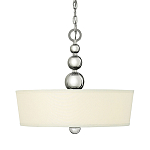 Люстра подвесная с белым тканевым цилиндрическим абажуром и декоративными шарами Hinkley варинант исполнения - 1 | Loft Concept в Рязани