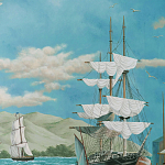 Обои ручная роспись Nantucket Crossing Brandt colourway on scenic paper варинант исполнения - 4 | Loft Concept в Рязани