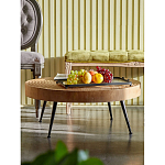 Журнальный столик с круглой фактурной столешницей из натурального дерева Vortex варинант исполнения - 4 | Loft Concept в Рязани