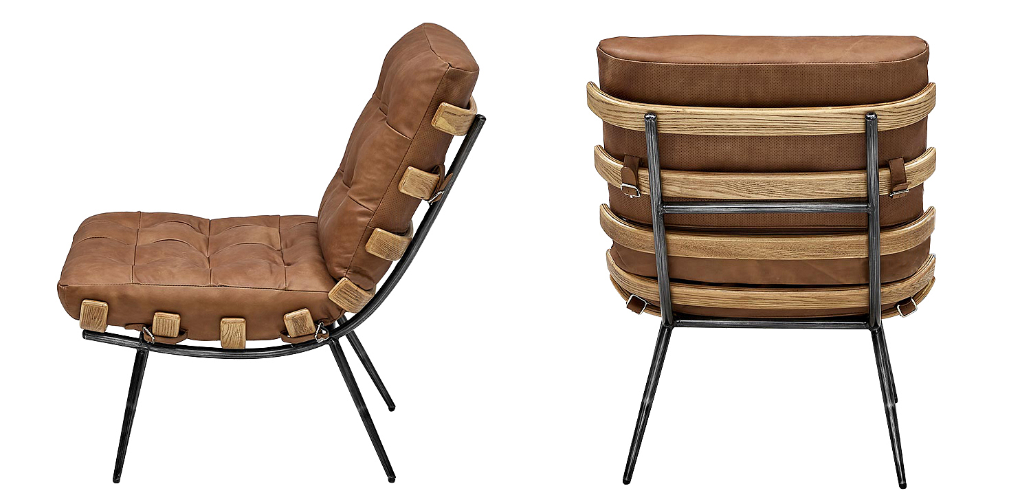 Кресло Philbert Chair brown leather Кресло Philbert Chair brown leather - Loft-Concept в Рязани