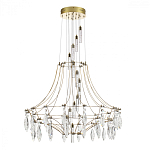 Люстра подвесная из металла с хрустальными прозрачными подвесками Quasar 81 варинант исполнения - 2 | Loft Concept в Рязани