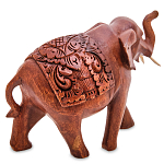 Статуэтка из дерева суар в виде слона в традиционном облачении Elephant in blanket варинант исполнения - 2 | Loft Concept в Рязани