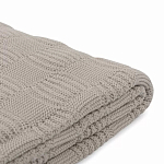 Плед из хлопка рельефной вязки бежево-серого цвета Waffle Comfort варинант исполнения - 2 | Loft Concept в Рязани