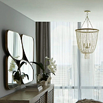 Зеркало в ассиметричной раме золотистого цвета Chaotic варинант исполнения - 4 | Loft Concept в Рязани