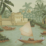 Обои ручная роспись River Scenes of Bengal Verdoyant варинант исполнения - 3 | Loft Concept в Рязани