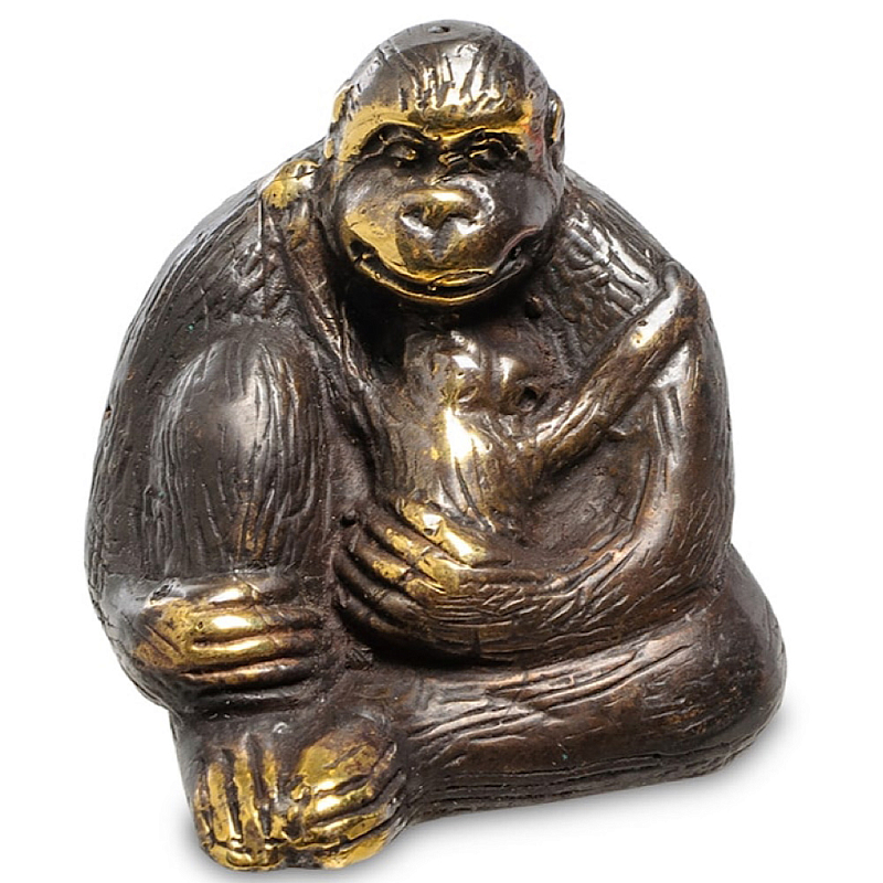 Статуэтка из бронзы в виде обезьяны Animals Bronze Бронзовый Винтажный голубой в Рязани | Loft Concept 