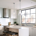 Подвесной светильник с прозрачным рельефным стеклянным плафоном в форме конуса Feiss варинант исполнения - 9 | Loft Concept в Рязани