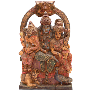 Антикварная статуэтка "Семья Шивы" Шри-Ланка