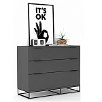 Комод цвета графит с 3-мя ящиками Strict Lines  варинант исполнения - 2 | Loft Concept в Рязани