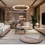 Люстра в форме кольца с золотым декором Warm Heavenly Light варинант исполнения - 7 | Loft Concept в Рязани