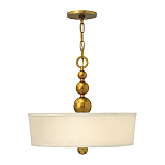 Люстра подвесная с белым тканевым цилиндрическим абажуром и декоративными шарами Hinkley варинант исполнения - 8 | Loft Concept в Рязани