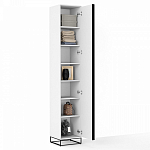 Шкаф-пенал белый с зеркальной дверцей Strict Lines варинант исполнения - 3 | Loft Concept в Рязани