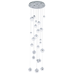 Каскадная люстра с плафонами в виде хрустальных сфер Esme Sphere Crystal Chrome Cascade Chandelier 25 варинант исполнения - 1 | Loft Concept в Рязани