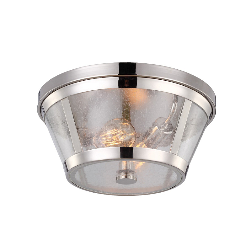 Потолочный светильник с плафоном из прозрачного пузырькового стекла Feiss Никель Прозрачное Стекло в Рязани | Loft Concept 