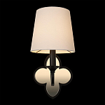 Бра с белым текстильным абажуром и декоративным основанием в виде четырехлистника с зеркальной вставкой Vitorino варинант исполнения - 13 | Loft Concept в Рязани