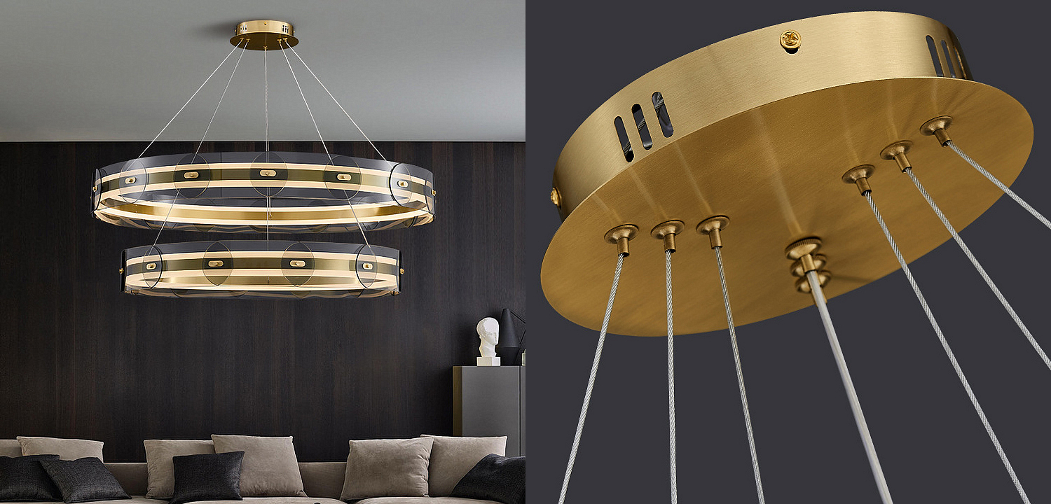 Люстра Gold 2 ring horizontal chandelier Люстра Gold 2 ring horizontal chandelier - Loft-Concept в Рязани