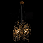 Подвесная люстра в виде ветвей деревьев золотого цвета с прозрачными подвесками-каплями 8 и 14 ламп Droplet Chandelier варинант исполнения - 5 | Loft Concept в Рязани