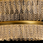 Люстра двухъярусная с золотого цвета и прозрачными подвесками Pettico варинант исполнения - 7 | Loft Concept в Рязани