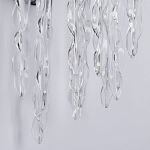 Бра цвета хром с ветвями и прозрачными стеклянными подвесками в виде вытянутых спиральных капель Droplet Chandelier варинант исполнения - 5 | Loft Concept в Рязани