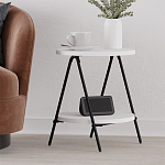 Стол приставной с 2-мя круглыми белыми столешницами ESSEL SIDE TABLE WHITE варинант исполнения - 6 | Loft Concept в Рязани