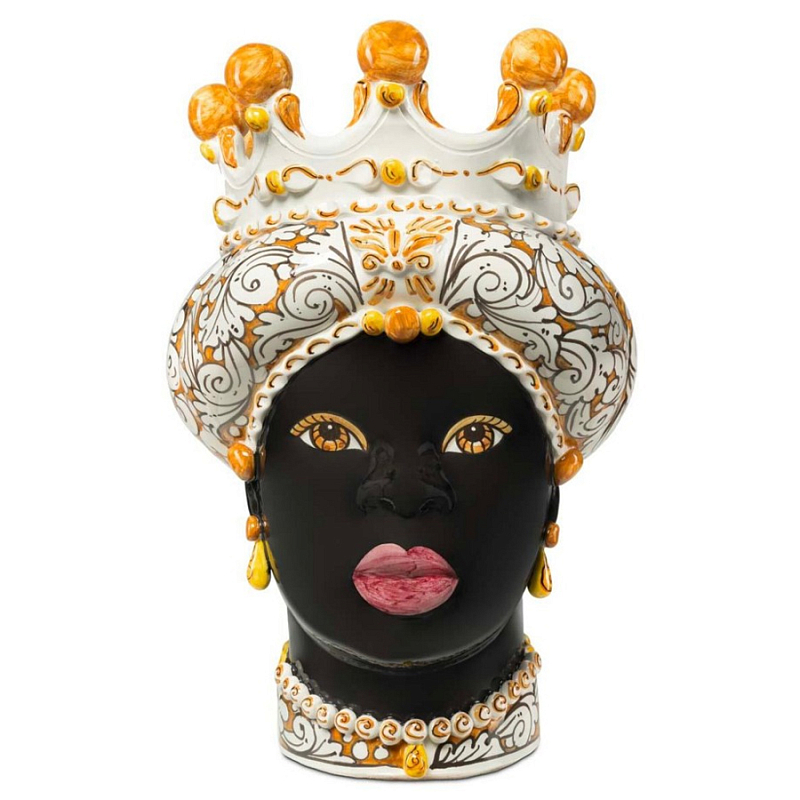 Ваза Vase Moro Lady Ornate Orange Черный Оранжевый Белый Ваза Vase Moro Lady Ornate Orange Черный Оранжевый Белый в Рязани | Loft Concept