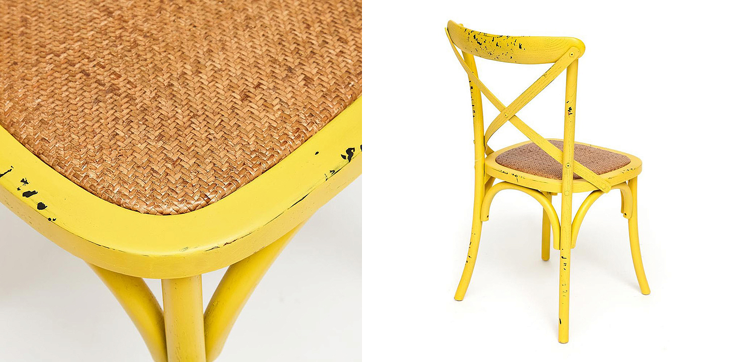 Стул Chaise Provence en Bois Jaune жёлтый Стул Chaise Provence en Bois Jaune жёлтый - Loft-Concept в Рязани
