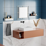 Настенное зеркало квадратной формы в металлической раме золотого цвета CORNER MIRROR GOLD варинант исполнения - 3 | Loft Concept в Рязани