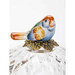 Конфетница с бронзовой ручкой и фарфоровой птичкой на крышке Eden Garden варинант исполнения - 3 | Loft Concept в Рязани